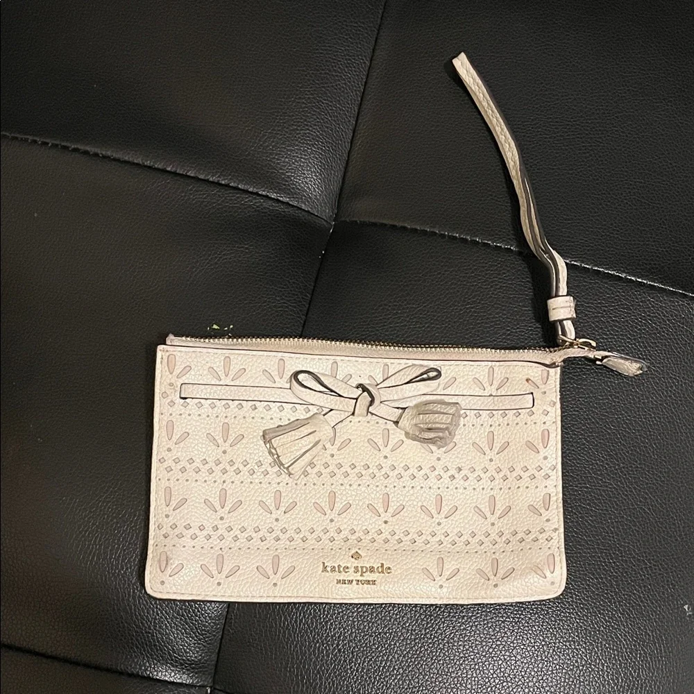 Kate Spade Cream Patterned Clutch